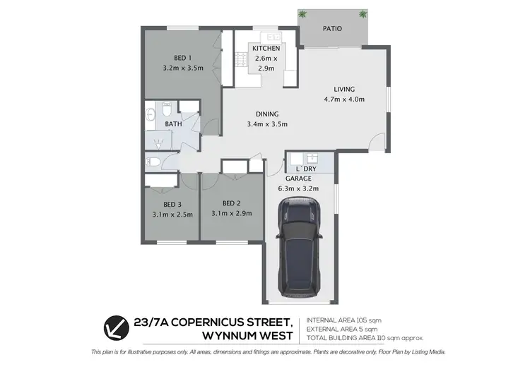 Floorplan of Homely unit listing, 23/7a Copernicus Street, Wynnum West QLD 4178