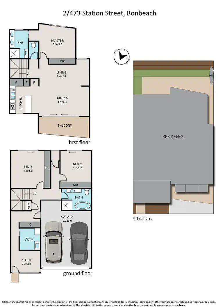 Floorplan of Homely townhouse listing, 2/473 Station Street, Bonbeach VIC 3196