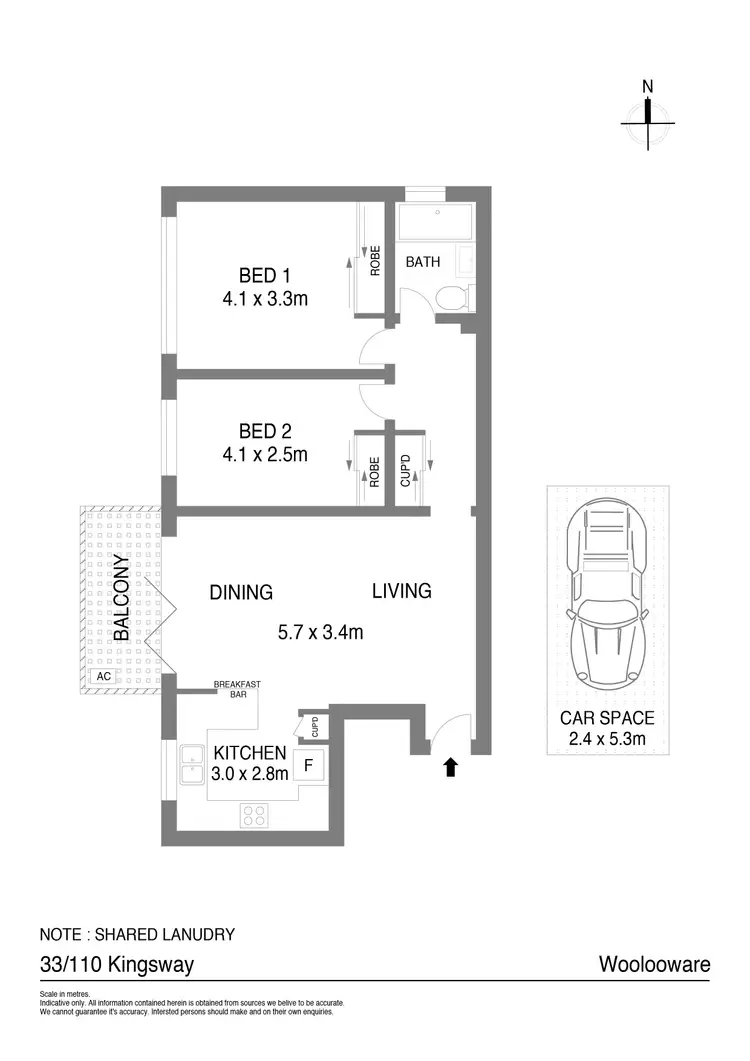 Floorplan of Homely apartment listing, 33/110 Kingsway, Woolooware NSW 2230