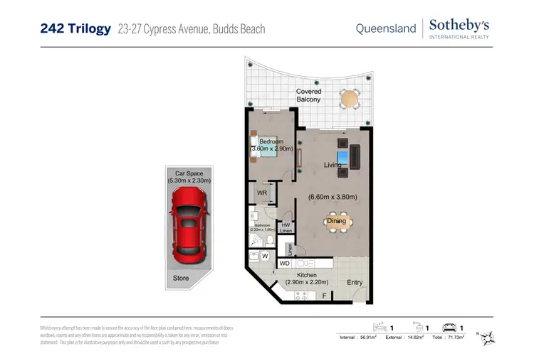 Floorplan of Homely apartment listing, 242/23-27 Cypress Avenue, Surfers Paradise QLD 4217