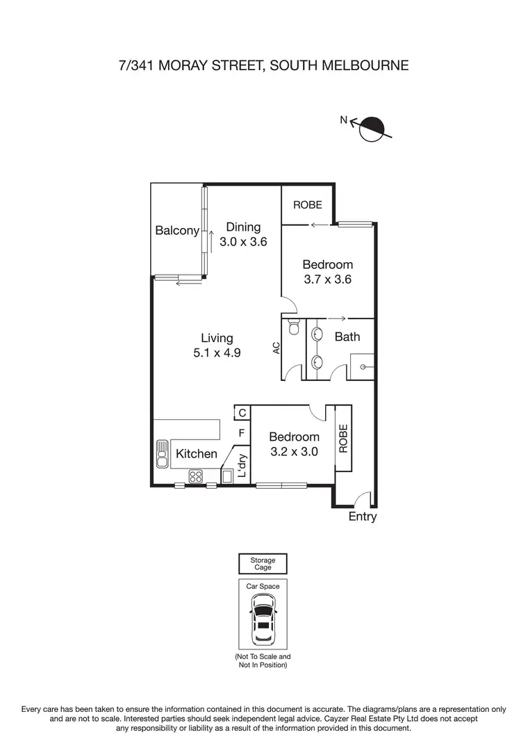 Floorplan of Homely apartment listing, 7/341 Moray Street, South Melbourne VIC 3205
