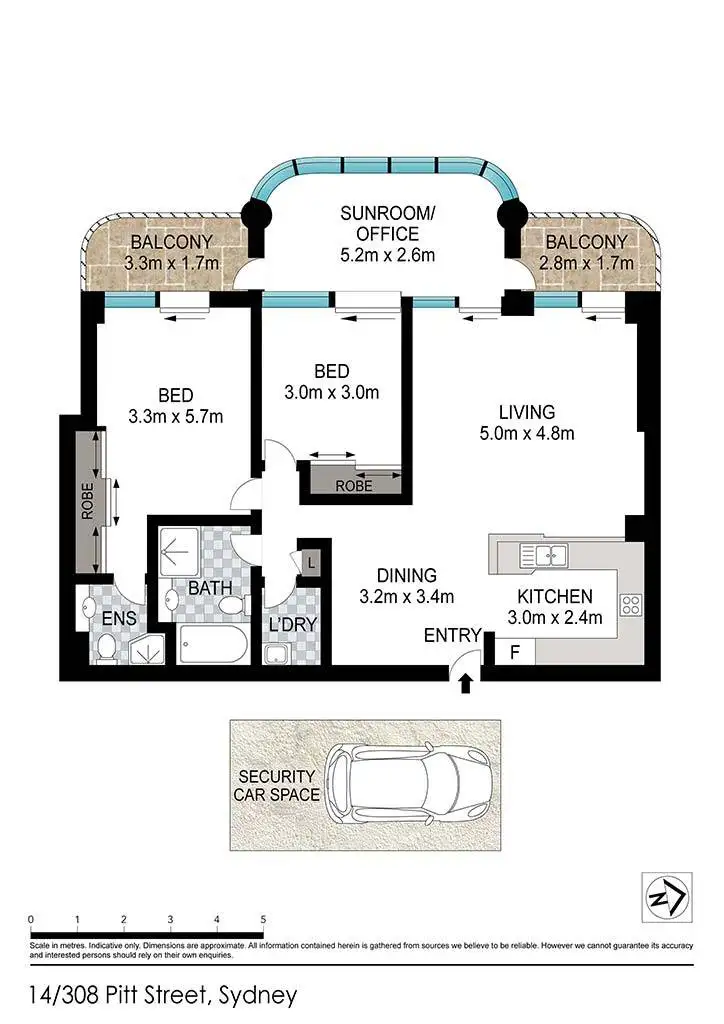 Floorplan of Homely apartment listing, Level 12/308 Pitt Street, Sydney NSW 2000