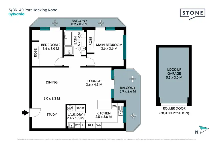 Floorplan of Homely unit listing, 5/36-40 Port Hacking Road, Sylvania NSW 2224