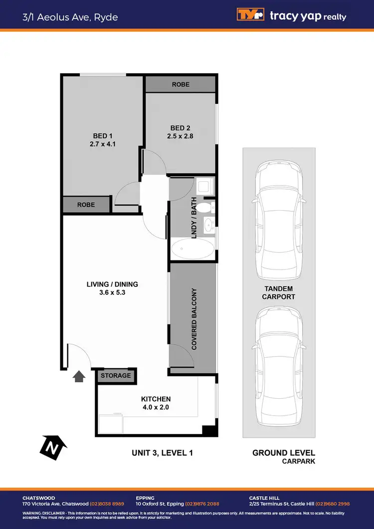 Floorplan of Homely unit listing, 3/1 Aeolus Avenue, Ryde NSW 2112