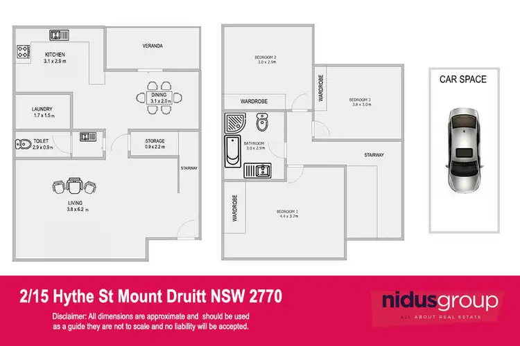 Floorplan of Homely townhouse listing, 2/15 Hythe Street, Mount Druitt NSW 2770