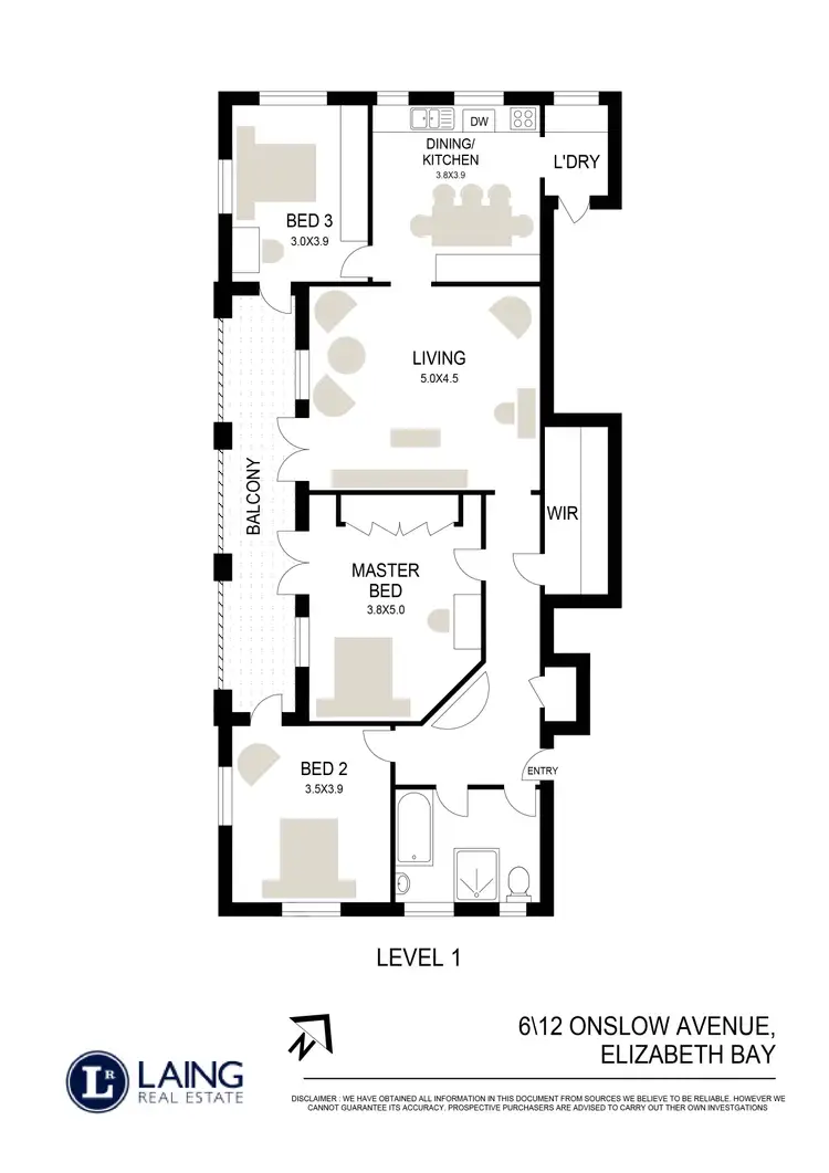 Floorplan of Homely apartment listing, 6/12 Onslow Avenue, Elizabeth Bay NSW 2011