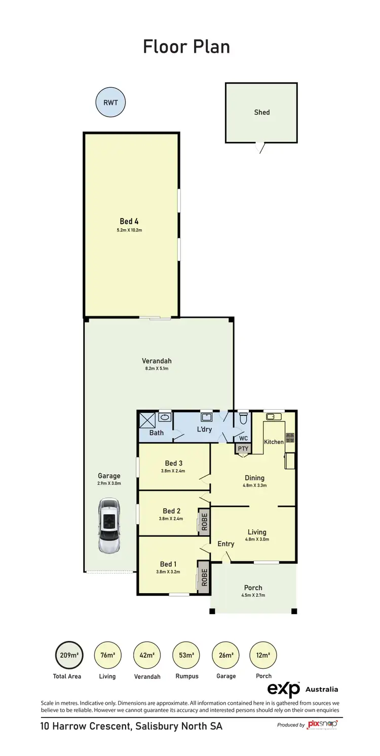 Floorplan of Homely house listing, 10 Harrow Crescent, Salisbury North SA 5108