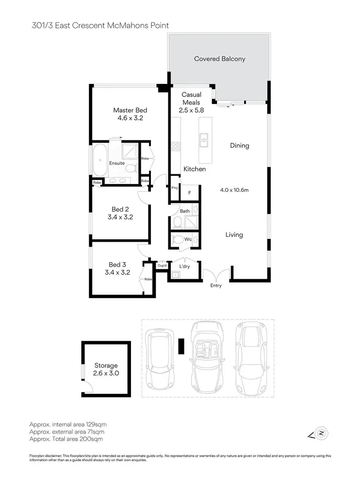 Floorplan of Homely apartment listing, 301/3 East Crescent Street, Mcmahons Point NSW 2060