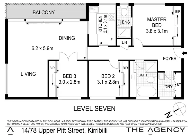 Floorplan of Homely unit listing, 14/78 Upper Pitt Street, Kirribilli NSW 2061