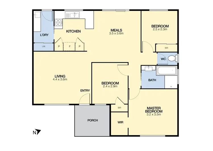 Floorplan of Homely unit listing, 1/58 Dundee Way, Sydenham VIC 3037