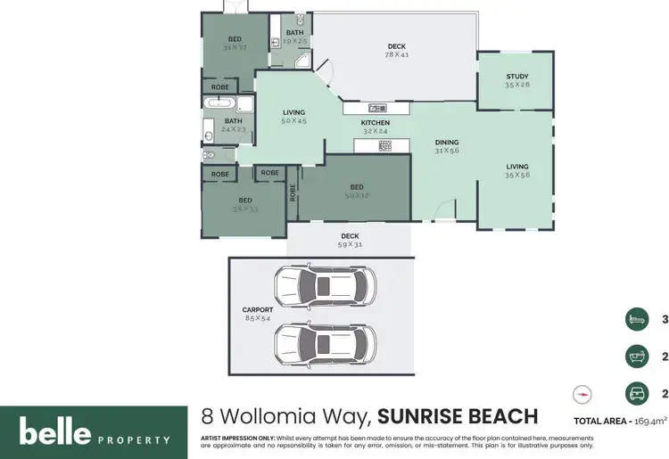 Floorplan of Homely house listing, 8 Wollomia Way, Sunrise Beach QLD 4567