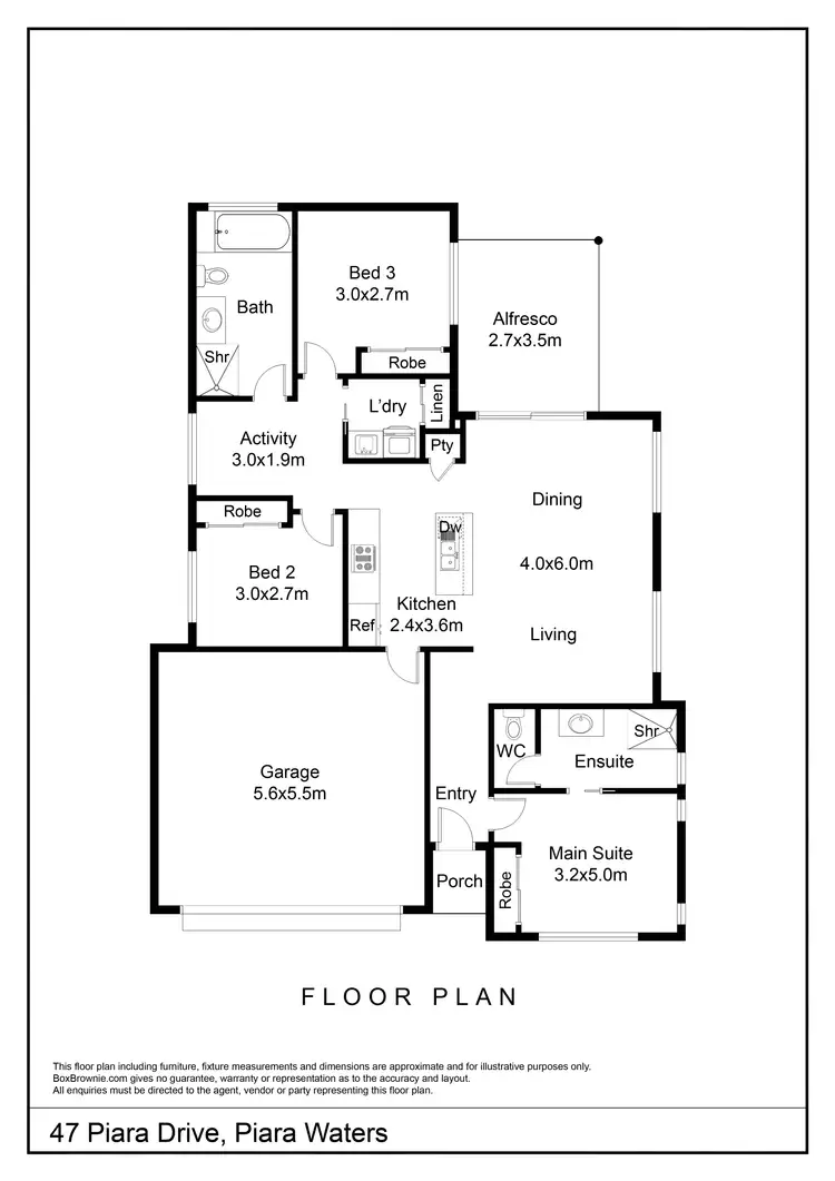 Floorplan of Homely house listing, 47 Piara Drive, Piara Waters WA 6112
