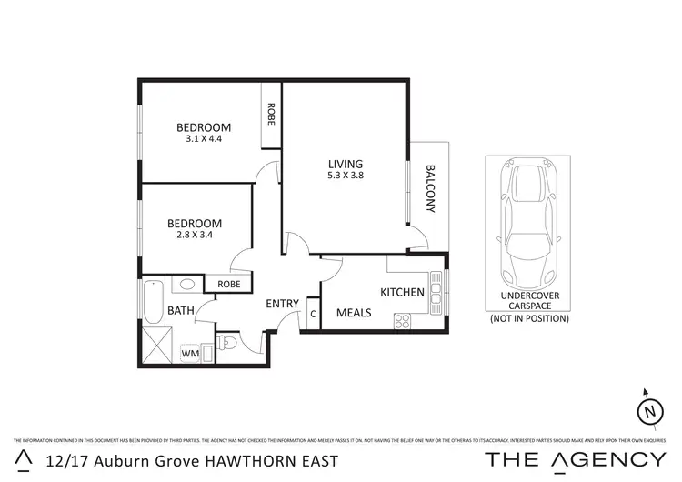 Floorplan of Homely apartment listing, 12/17 Auburn Grove, Hawthorn East VIC 3123