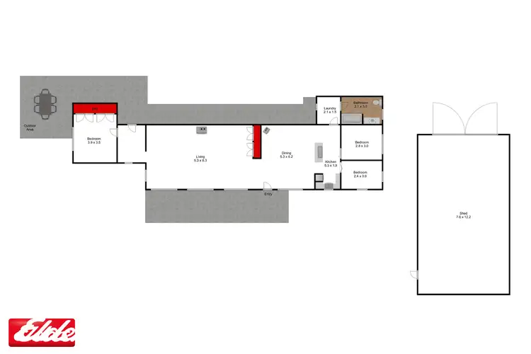 Floorplan of Homely rural property listing, 970 Whitelaws Track, Devon North VIC 3971