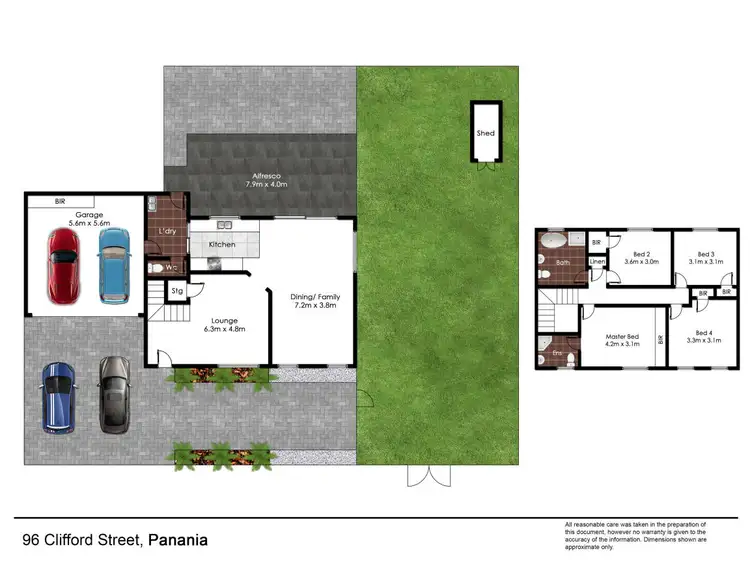 Floorplan of Homely semi-detached listing, 96 Clifford Street, Panania NSW 2213