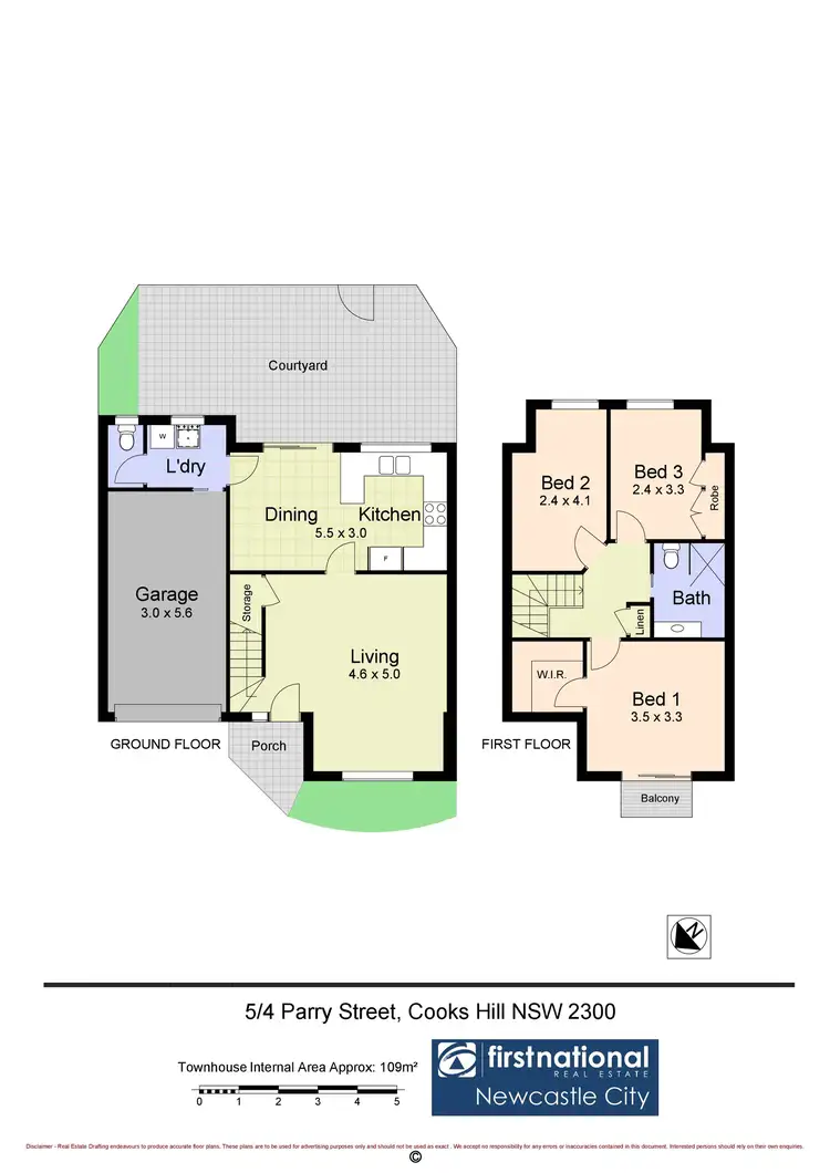 Floorplan of Homely townhouse listing, 5/4 Parry Street, Cooks Hill NSW 2300