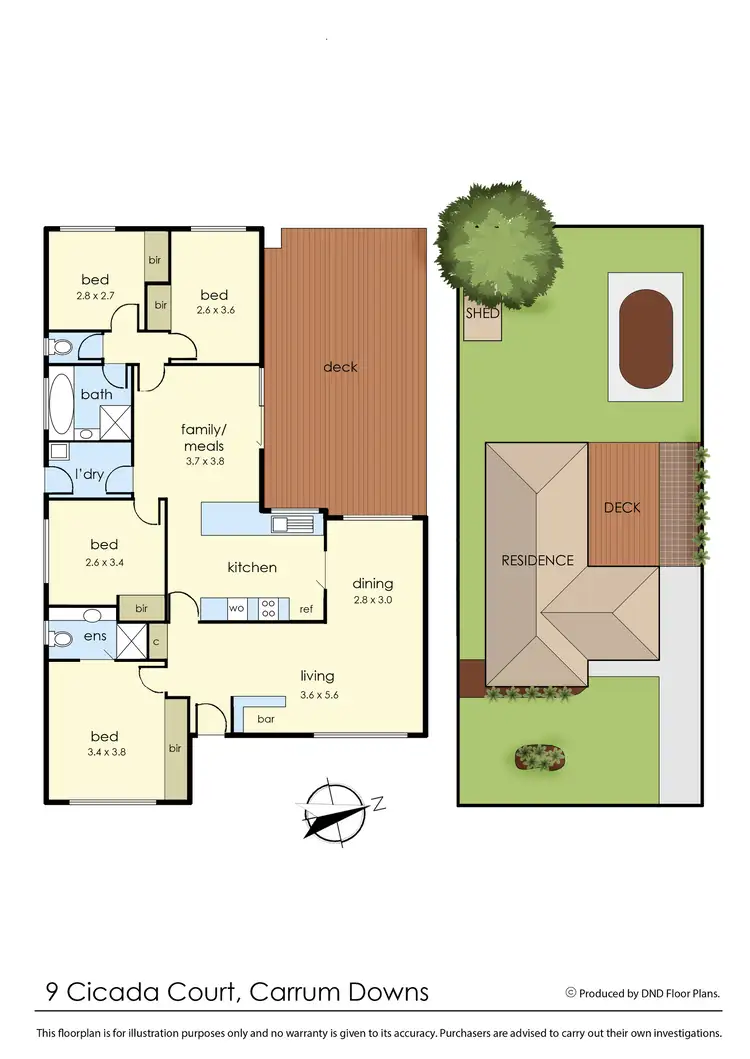 Floorplan of Homely house listing, 9 Cicada Court, Carrum Downs VIC 3201