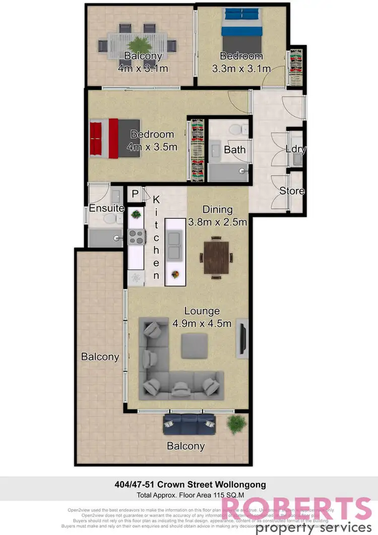Floorplan of Homely apartment listing, 404/47-51 Crown Street, Wollongong NSW 2500