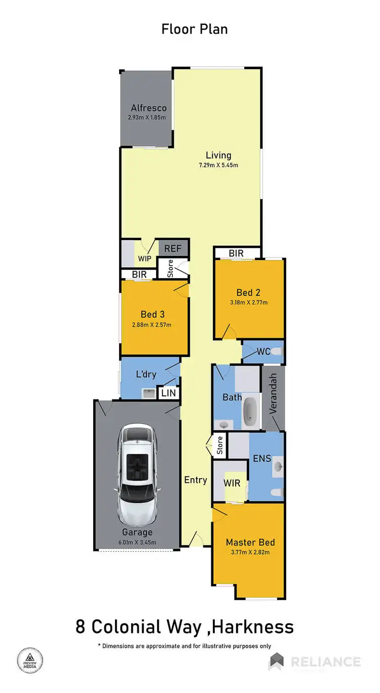 Floorplan of Homely house listing, 8 Colonial Way, Harkness VIC 3337