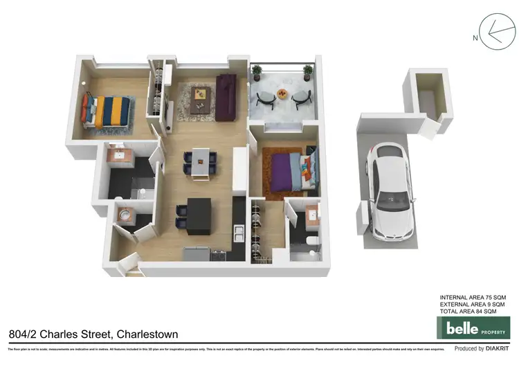 Floorplan of Homely unit listing, 804/2 Charles Street, Charlestown NSW 2290