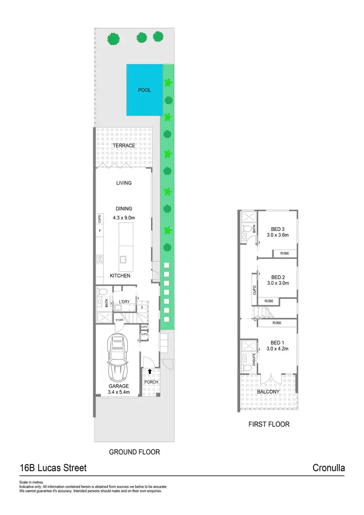 Floorplan of Homely semi-detached listing, 16b Lucas Street, Cronulla NSW 2230