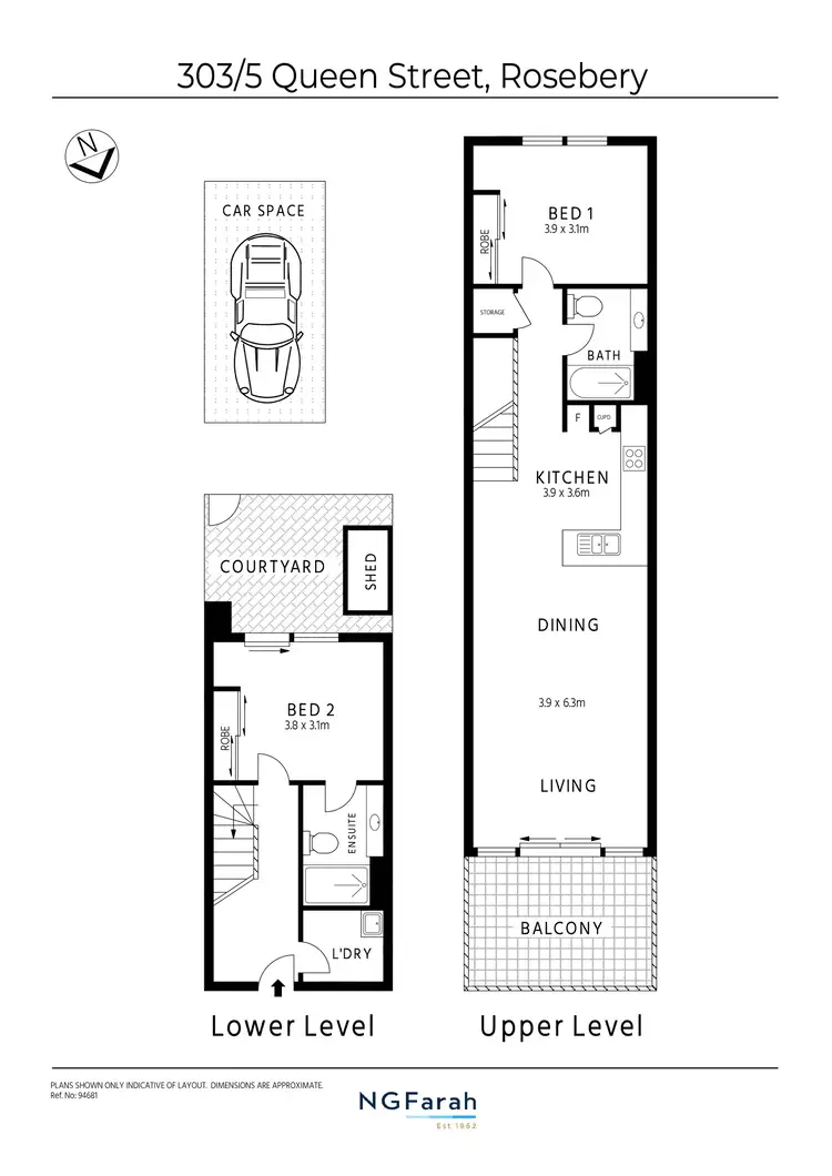 Floorplan of Homely apartment listing, 303/5 Queen Street, Rosebery NSW 2018