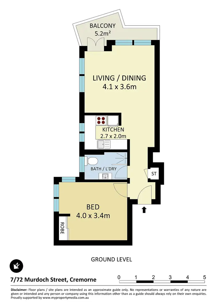Floorplan of Homely apartment listing, 7/72 Murdoch Street, Cremorne NSW 2090