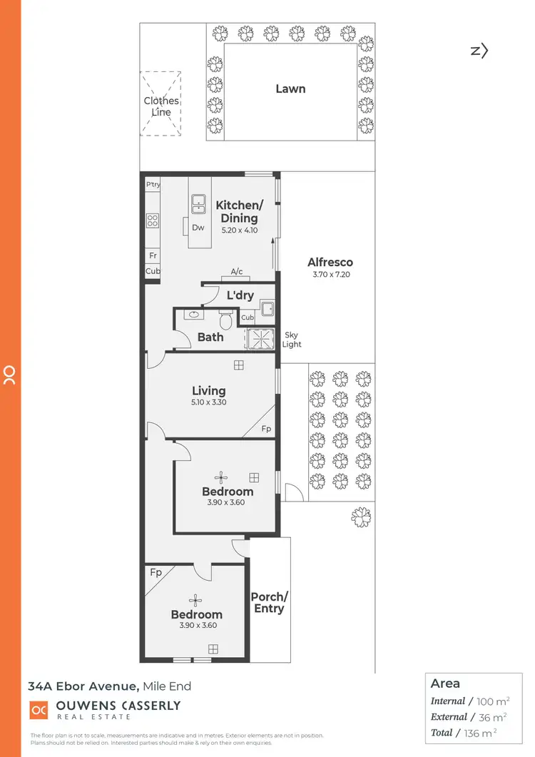 Floorplan of Homely house listing, 34A Ebor Avenue, Mile End SA 5031