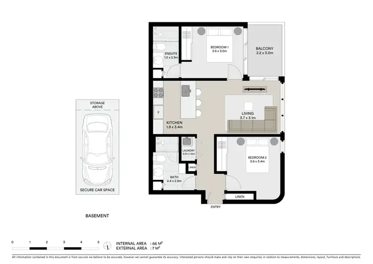 Floorplan of Homely apartment listing, 2301/6 Joseph Road, Footscray VIC 3011