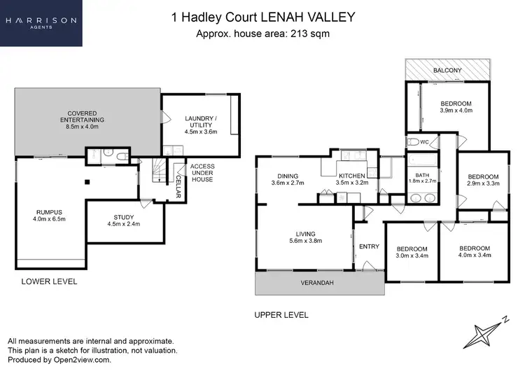 Floorplan of Homely house listing, 1 Hadley Court, Lenah Valley TAS 7008
