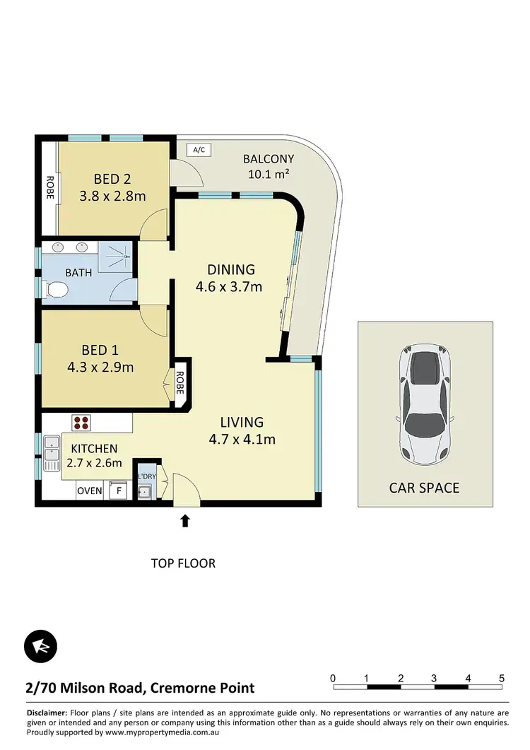 Floorplan of Homely apartment listing, 2/70 Milson Road, Cremorne Point NSW 2090