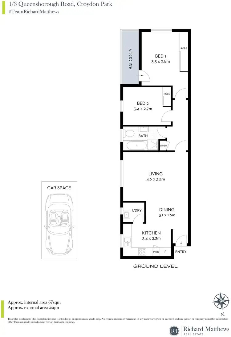 Floorplan of Homely apartment listing, 1/3 Queensborough Road, Croydon Park NSW 2133