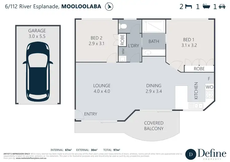 Floorplan of Homely unit listing, 6/112 River Esplanade, Mooloolaba QLD 4557