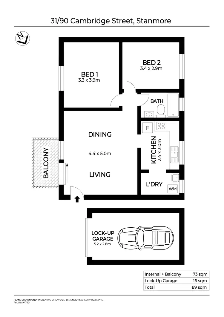 Floorplan of Homely unit listing, 31/90 Cambridge Street, Stanmore NSW 2048