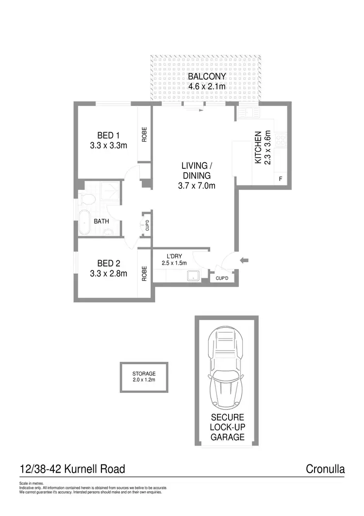Floorplan of Homely unit listing, 12/38-42 Kurnell Road, Cronulla NSW 2230