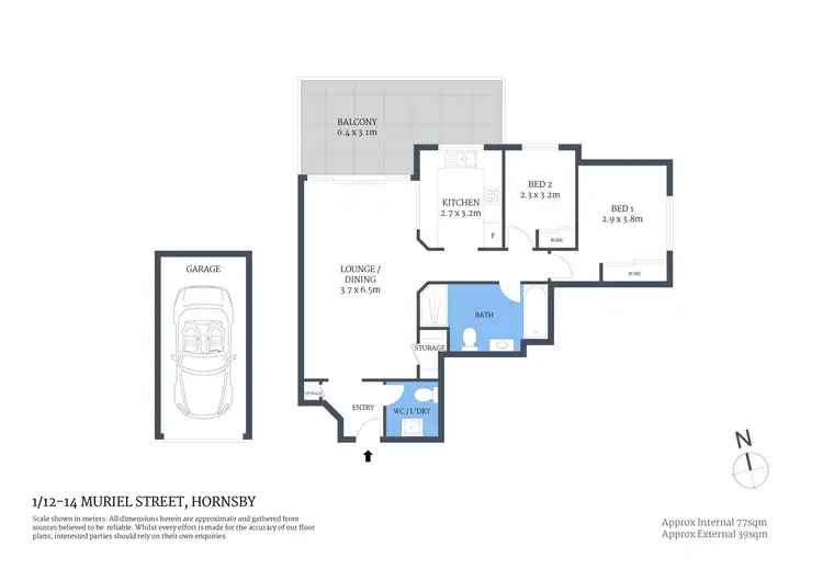 Floorplan of Homely apartment listing, 1/12-14 Muriel Street, Hornsby NSW 2077