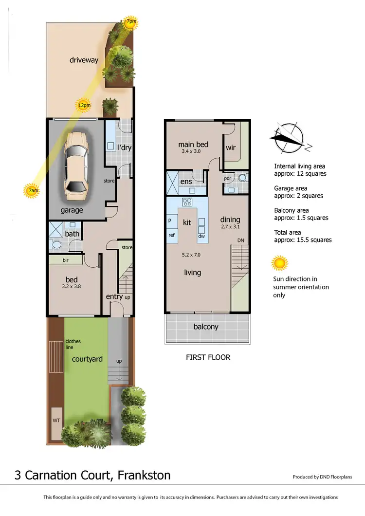 Floorplan of Homely townhouse listing, 3 Carnation Court, Frankston VIC 3199