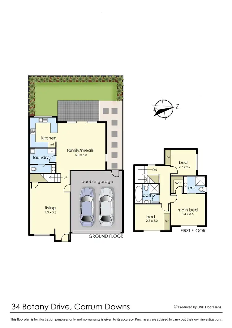 Floorplan of Homely townhouse listing, 34 Botany Drive, Carrum Downs VIC 3201