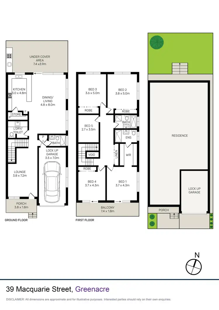 Floorplan of Homely semi-detached listing, 39 Macquarie Street, Greenacre NSW 2190