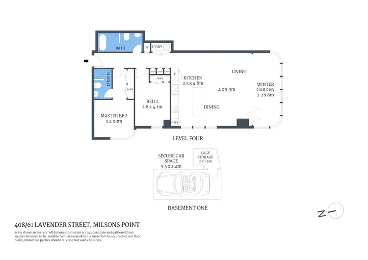Floorplan of Homely apartment listing, 408/61 Lavender Street, Milsons Point NSW 2061