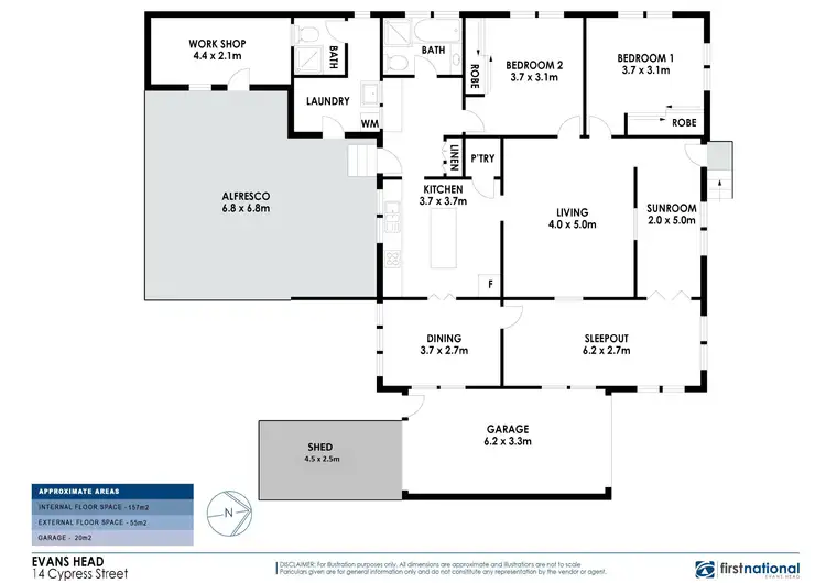 Floorplan of Homely house listing, 14 Cypress Street, Evans Head NSW 2473