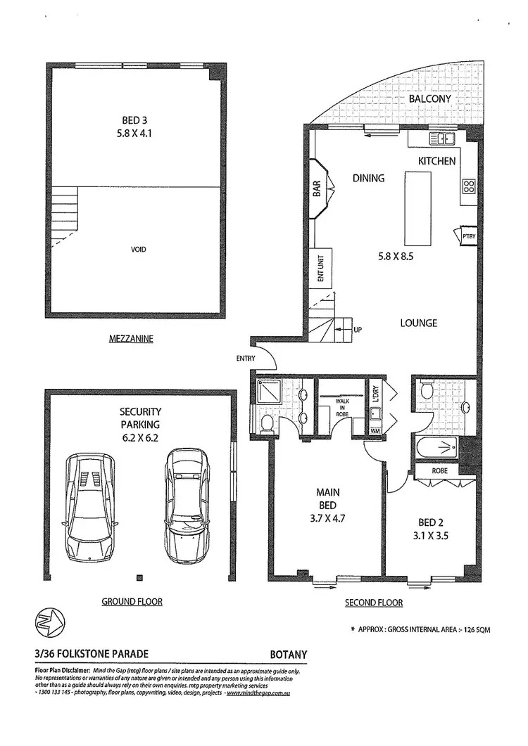 Floorplan of Homely unit listing, 3/36 Folkestone Parade, Botany NSW 2019