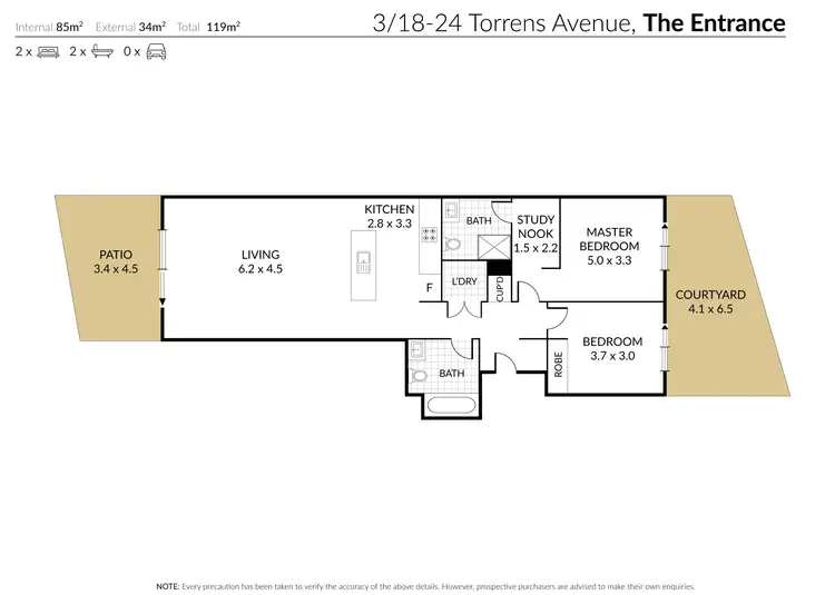 Floorplan of Homely apartment listing, 3/18-24 Torrens Avenue, The Entrance NSW 2261