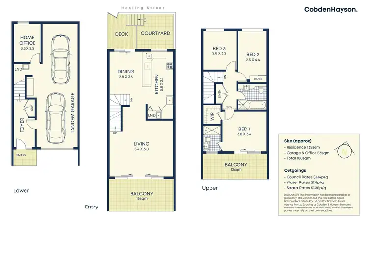 Floorplan of Homely townhouse listing, 11/14 Hosking Street, Balmain East NSW 2041