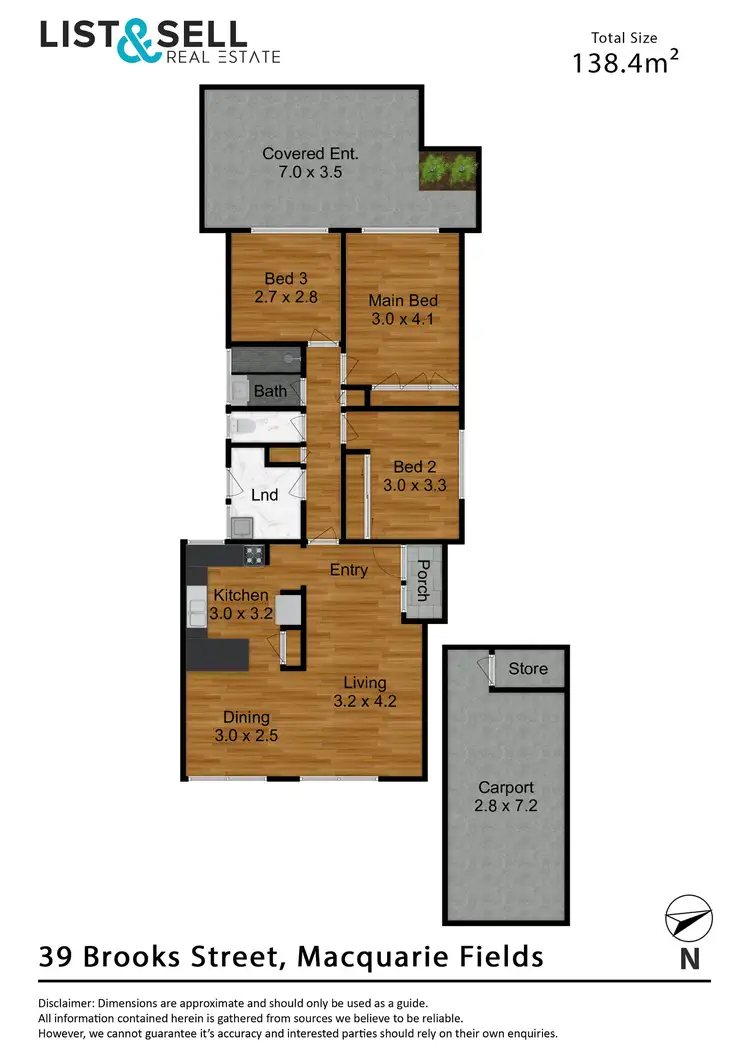 Floorplan of Homely semi-detached listing, 39 Brooks Street, Macquarie Fields NSW 2564