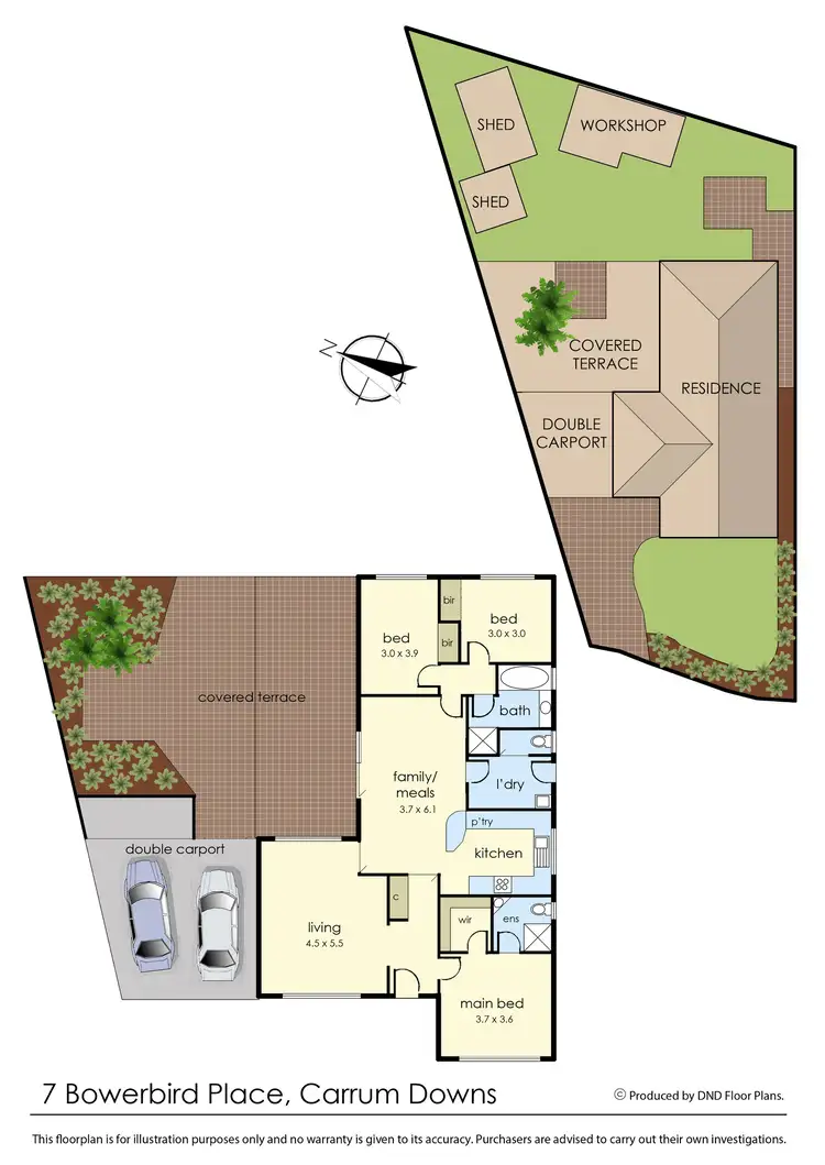 Floorplan of Homely house listing, 7 Bowerbird Place, Carrum Downs VIC 3201