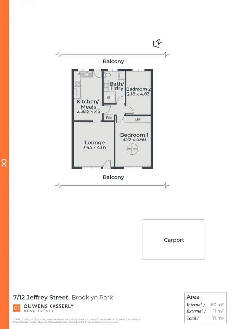 Floorplan of Homely unit listing, 7/12 Jeffrey Street, Brooklyn Park SA 5032