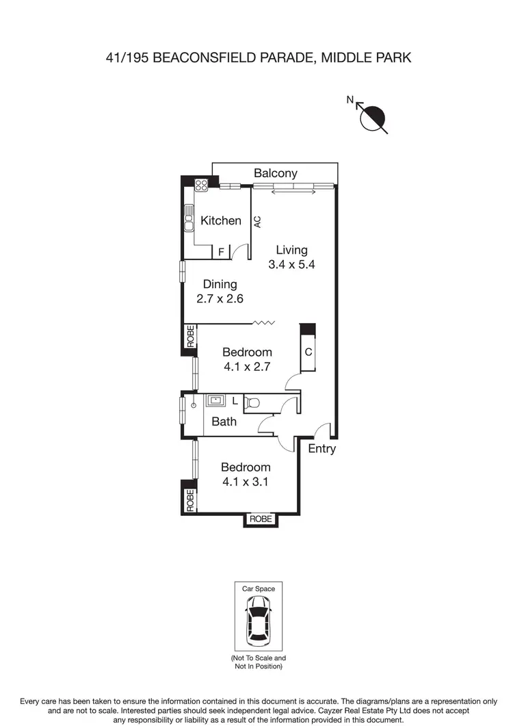 Floorplan of Homely apartment listing, 41/195 Beaconsfield Parade, Middle Park VIC 3206