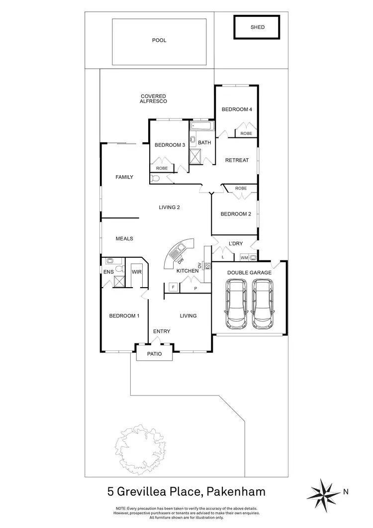 Floorplan of Homely house listing, 5 Grevillea Place, Pakenham VIC 3810