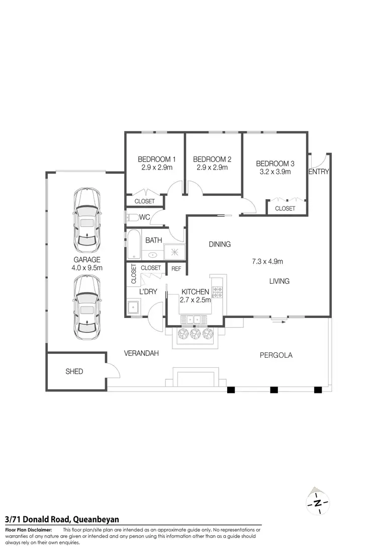 Floorplan of Homely townhouse listing, 3/71 Donald Road, Karabar NSW 2620